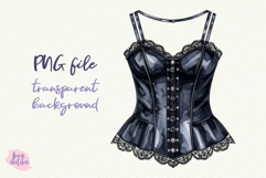 3 Leather Corset PNG Gothic Smut Dark Romance Clipart Product Image 4