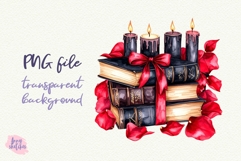 Books PNG with Candles Gothic Smut Dark Romance Clipart Product Image 2