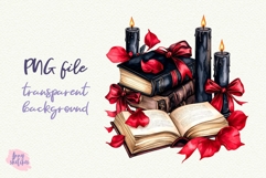 Books PNG with Candles Gothic Smut Dark Romance Clipart Product Image 3