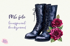 3 Leather Boots PNG Gothic Smut Dark Romance Clipart Product Image 3