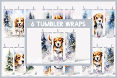 6 Winter Beagle Dog Tumbler Sublimation |Winter Tumbler Product Image 1