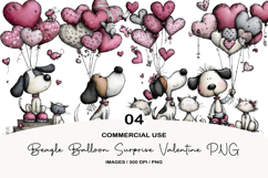 Beagle Balloon Surprise Valentine PNG Product Image 1
