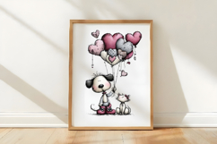 Beagle Balloon Surprise Valentine PNG Product Image 3