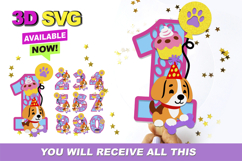 Beagle Numbers 3D SVG Product Image 1