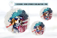 Beagle Dog Patriotic Wind Spinner Sublimation Designs Product Image 1