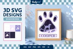 Dog Shadow Box Paw Beagle 3D SVG Product Image 1