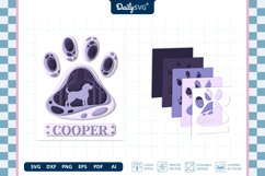 Dog Shadow Box Paw Beagle 3D SVG Product Image 3