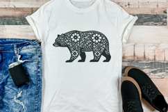 Floral Bear SVG Folk Art Animal Cut File Product Image 3