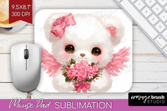 Bear Valentine Mouse Pad Sublimation Cute Valentines Day PNG Product Image 1