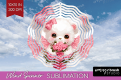 Bear Valentine Wind Spinner Sublimation PNG Cute Valentines Product Image 1