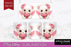 Bear Valentine Mug Wrap Cute Valentines Day Mug PNG Product Image 1