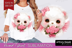 Bear Valentine Round Tshirt Background Cute Valentines Day Product Image 1
