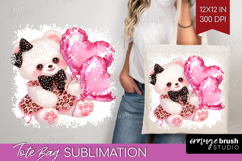 Bear Valentine Tote Bag Cute Valentines Day Tote Bag PNG Product Image 1