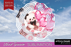 Bear Valentine Wind Spinner Sublimation PNG Cute Valentines Product Image 1