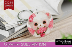 Bear Valentine Keychain PNG Cute Valentines Day Keychain Product Image 1