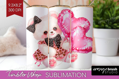 Bear Valentine Tumbler Wrap Cute Valentines Day Tumbler PNG Product Image 1