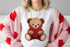 Teddy Bear with Heart PNG | Valentine Bear Design | Romantic Product Image 1
