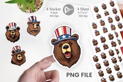 Bear Patriotic Sticker Product Image 1