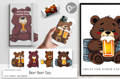 Digital Paper Bear Beer Day Product Image 1