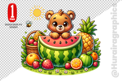 Cute Bear Clipart - PNG File Product Image 1