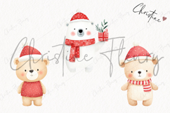 Cute Christmas Bear Clipart | Christmas PNG Product Image 3