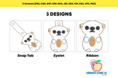 Funny Sitting Brown Bear In The Hoop Keyfob Product Image 2
