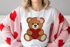 Teddy Bear with Heart PNG | Valentine Bear Design | Romantic Product Image 1