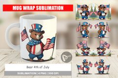 Mug Wrap Design Bear 4th of July Product Image 1