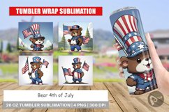 Tumbler Wrap Bear 4th of July Product Image 1