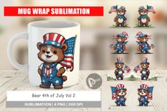 Mug Wrap Design Bear 4th of July Product Image 1