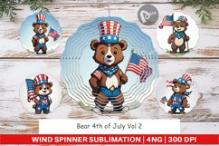 Wind Spinner Bear 4th of July Product Image 1