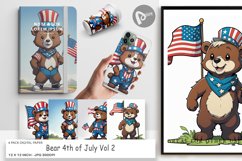 Digital Paper Bear 4th of July Product Image 1