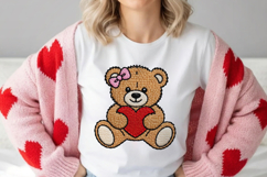 Teddy Bear with Heart PNG | Valentine Bear Design | Romantic Product Image 1