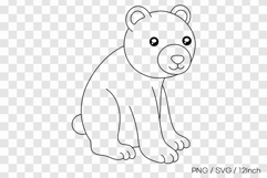 Cute baby bear forest mammal shape PNG animal clipart line Product Image 1