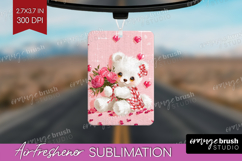 Bear and Roses Valentine Air Freshener PNG Cute Valentines Product Image 1