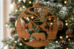Bear Aurora Christmas Ornament SVG, Holiday Laser Cut File Product Image 2