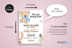 Printable Bear Baby Shower Invitation Card Custom Template Product Image 3