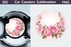 Peonies Car Coaster | Spring Flowers Coaster | Car Coaster Product Image 1