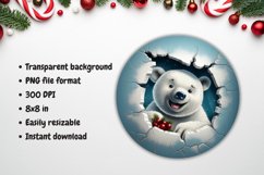 Break Through Polar Bear Christmas Ornament Sublimation Png Product Image 2