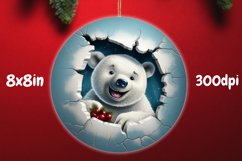 Break Through Polar Bear Christmas Ornament Sublimation Png Product Image 1