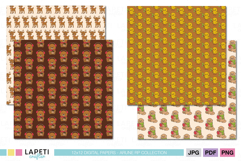 Winter digital papers with adorable bears, chicks, otters, and reindeer, ideal for holiday scrapbooking, crafts, and printable projects.