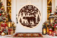 Bear Christmas Ornament Laser Cut SVG Product Image 3