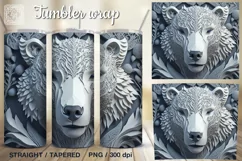3d Animals 5 Tumbler Sublimation, 20 oz Tumbler Wraps Product Image 2