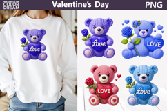 Bear Valentine Clipart | Valentine&#039;s Day Sublimation Product Image 1