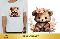 Watercolor Bear Clipart , Animal Sublimation PNG Product Image 1
