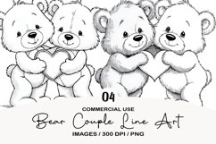 Bear Couple Line Art Clipart Product Image 1