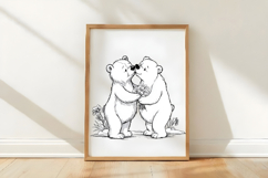 Bear Couple Line Art Clipart Product Image 3