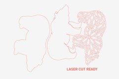 SVG Multilayer 3D Wall Decor Bear Laser Cut Ready Product Image 3