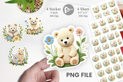 Bear Embroidery Sticker Product Image 1