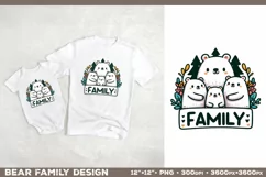 Bear Family: Adorable Clipart PNG Design with sign Family Product Image 2